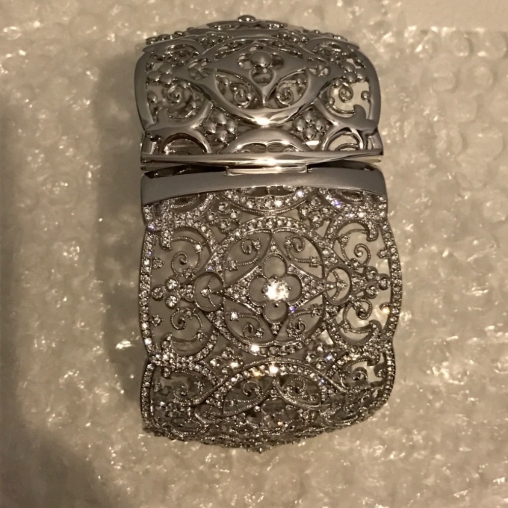 Nadri Statement Cuff Bracelet Embellished With Cr… - image 3